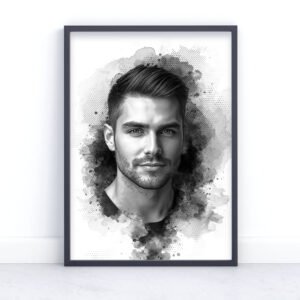 Personalised mixed art photo effect portrait – a unique and artistic representation of your photo