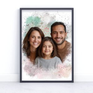 personalised family portrait print from photo