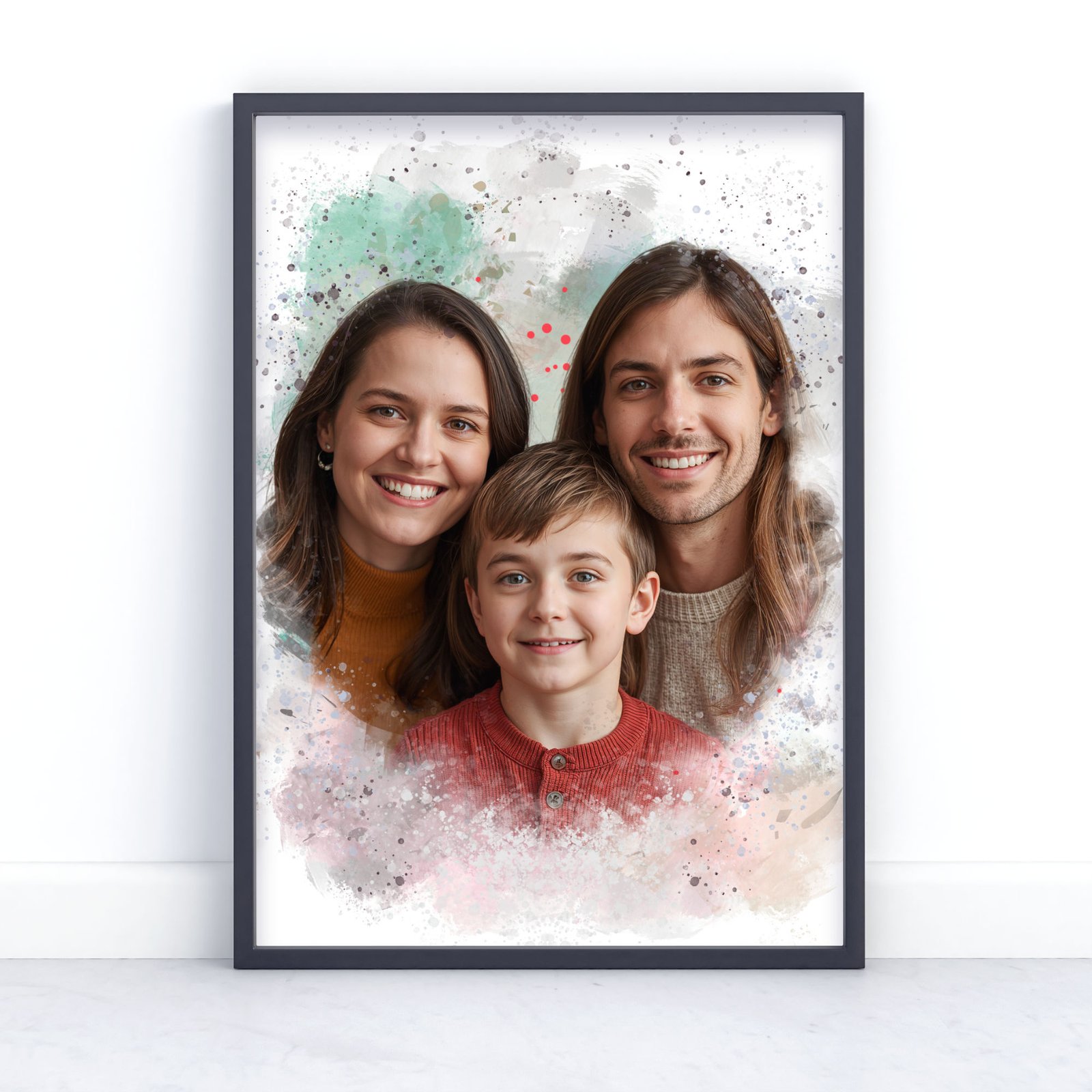 Personalised Family Portrait Print - Painting Effect 4 Personalised Family Portrait Print - Painting Effect - Image 4
