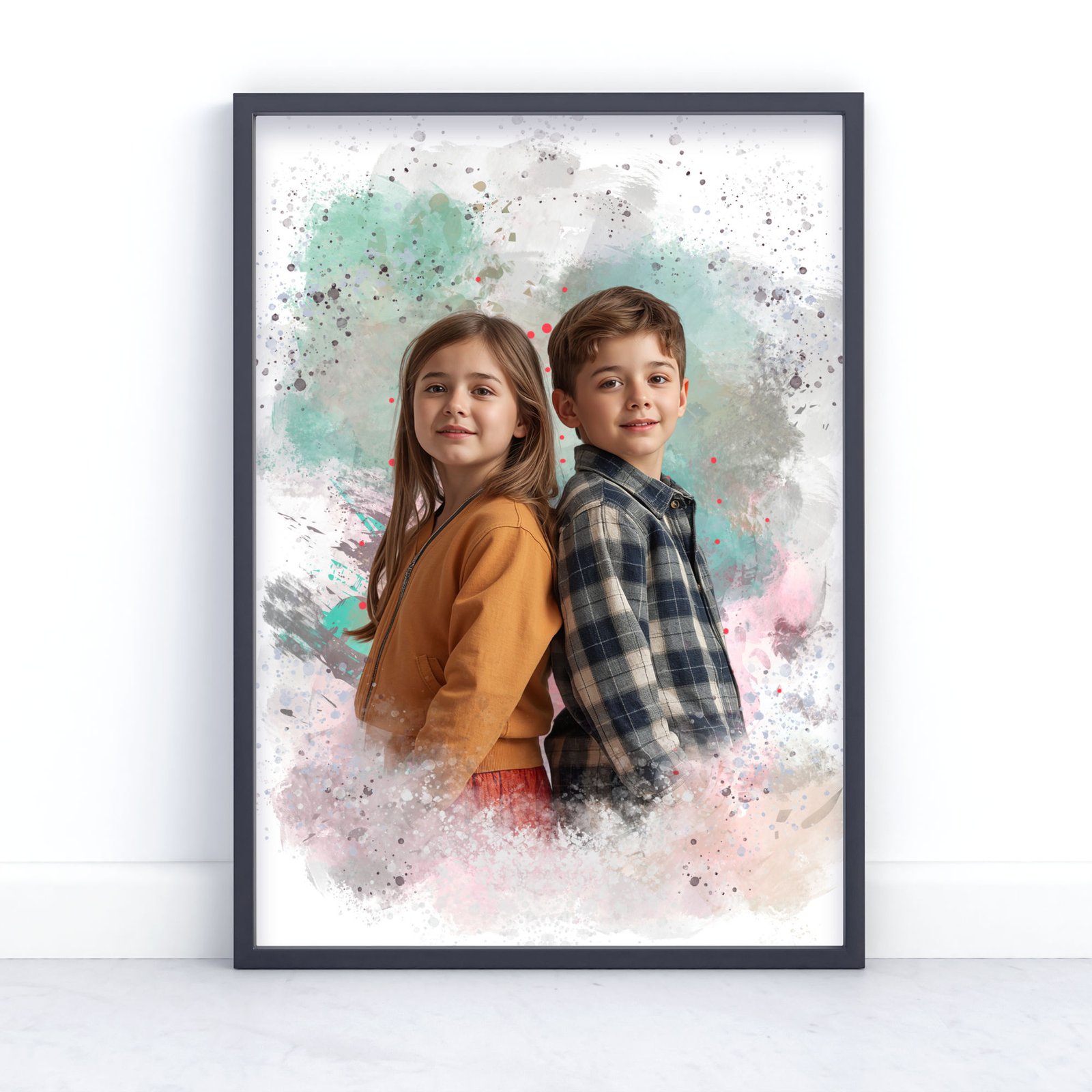Personalised Family Portrait Print - Painting Effect 3 Personalised Family Portrait Print - Painting Effect - Image 3