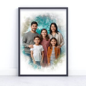 family portrait from photo print