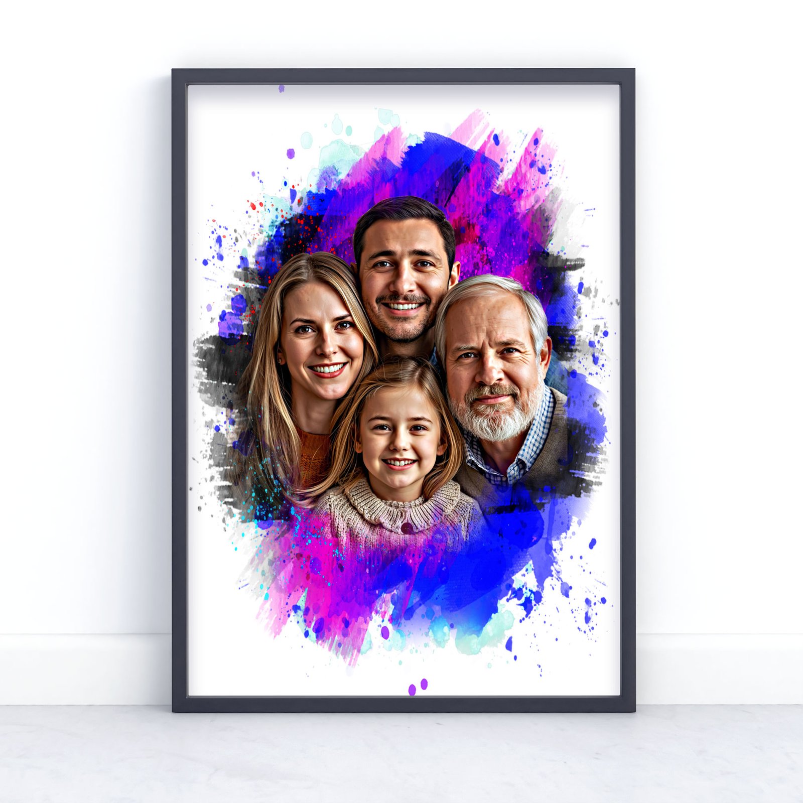 Family Photo Art Print - Painting Effect 7 Family Photo Art Print - Painting Effect - Image 7