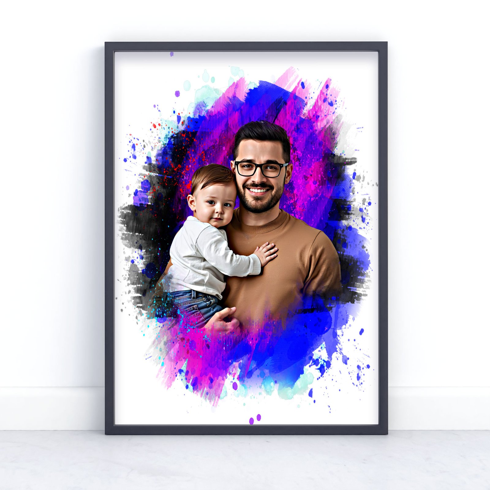Family Photo Art Print - Painting Effect 2 Family Photo Art Print - Painting Effect - Image 2