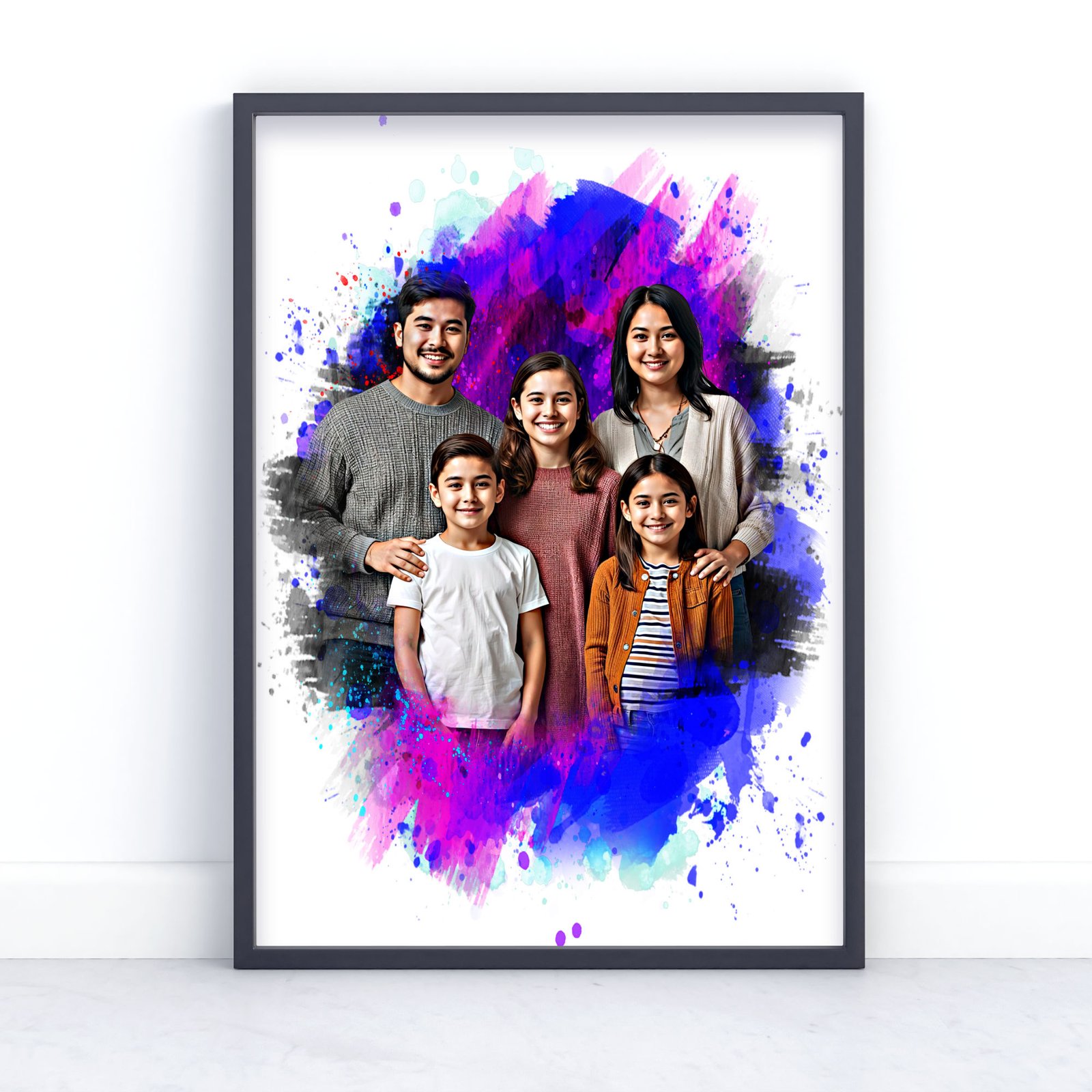 Family Photo Art Print - Painting Effect 10 Family Photo Art Print - Painting Effect - Image 10