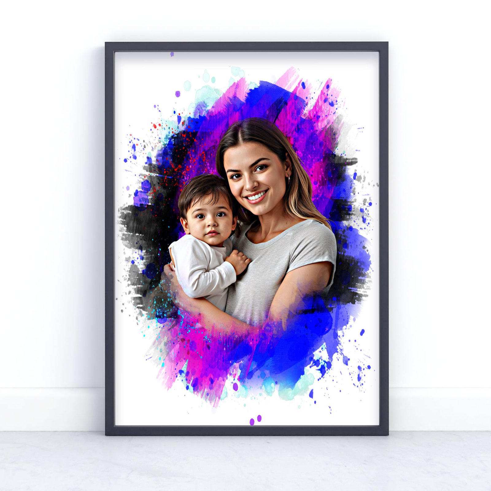 Family Photo Art Print - Painting Effect 3 Family Photo Art Print - Painting Effect - Image 3