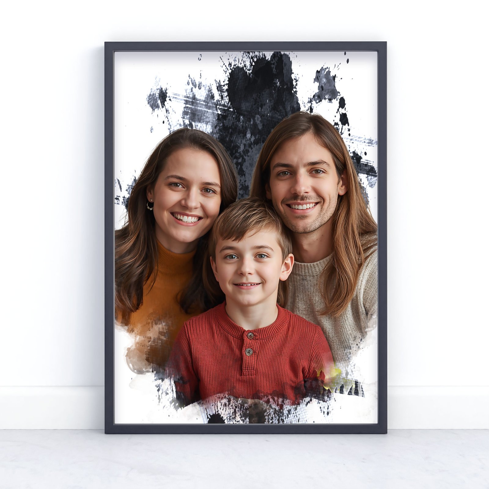 Family Portrait Print Gift - Painting Effect 9 Family Portrait Print Gift - Painting Effect - Image 9