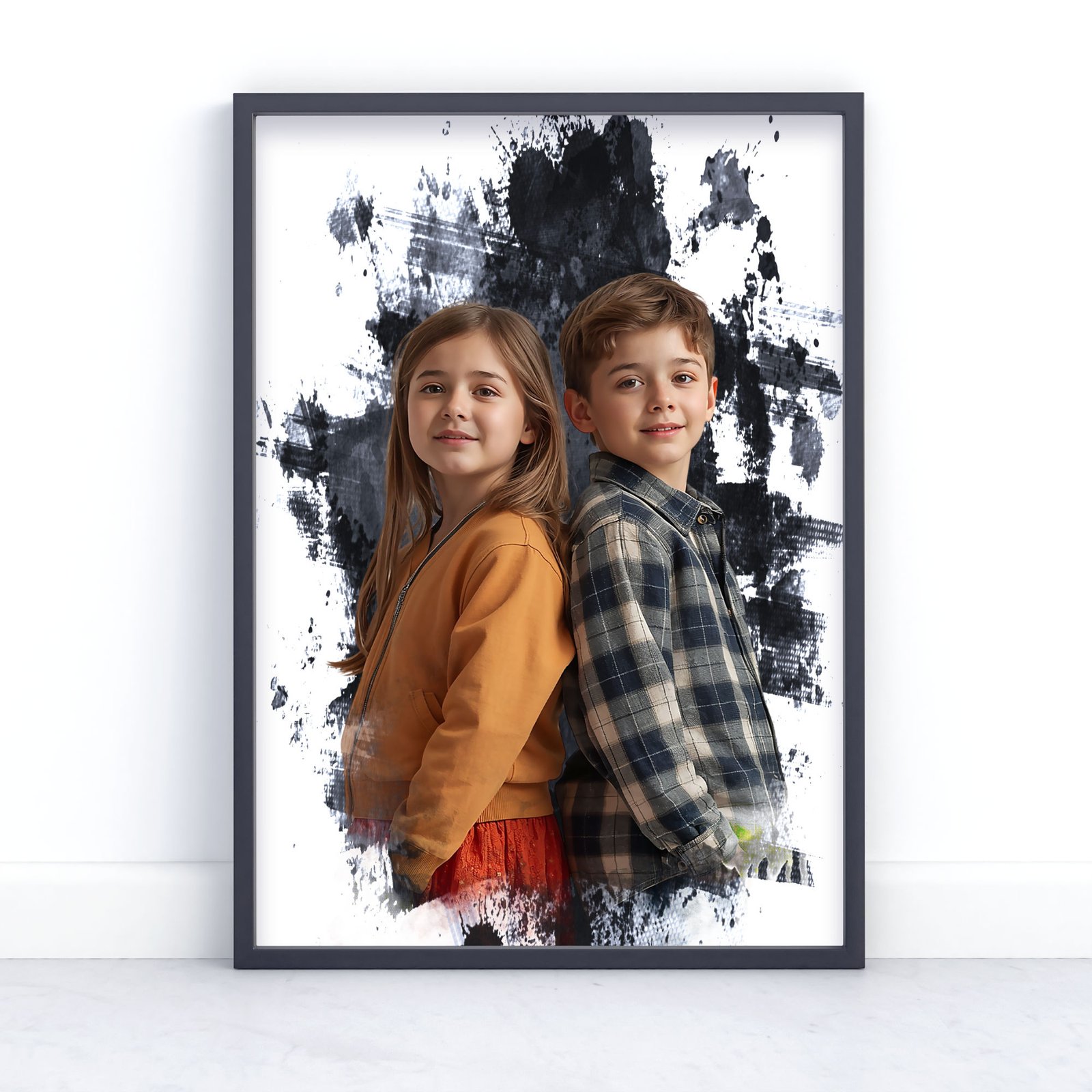 Family Portrait Print Gift - Painting Effect 4 Family Portrait Print Gift - Painting Effect - Image 4