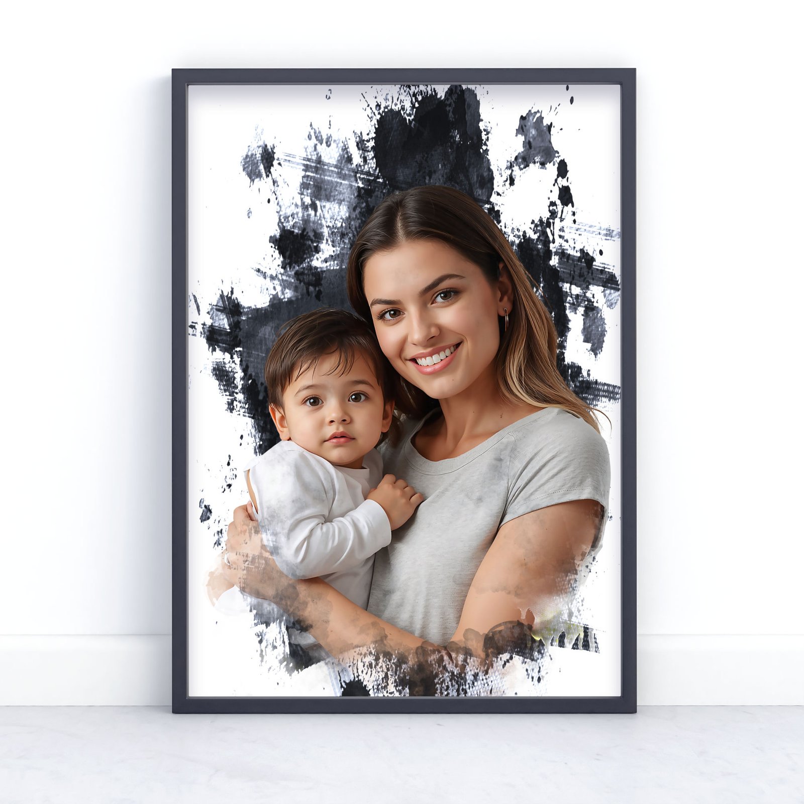 Family Portrait Print Gift - Painting Effect 2 Family Portrait Print Gift - Painting Effect - Image 2