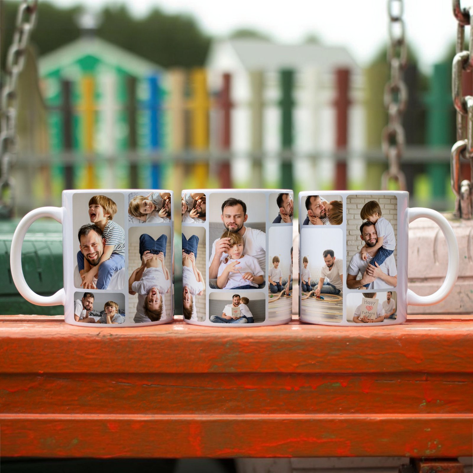 Personalised Photo Mug – Custom Collage Mug with Your Pictures 3 Father and Son Personalised Photo Mug