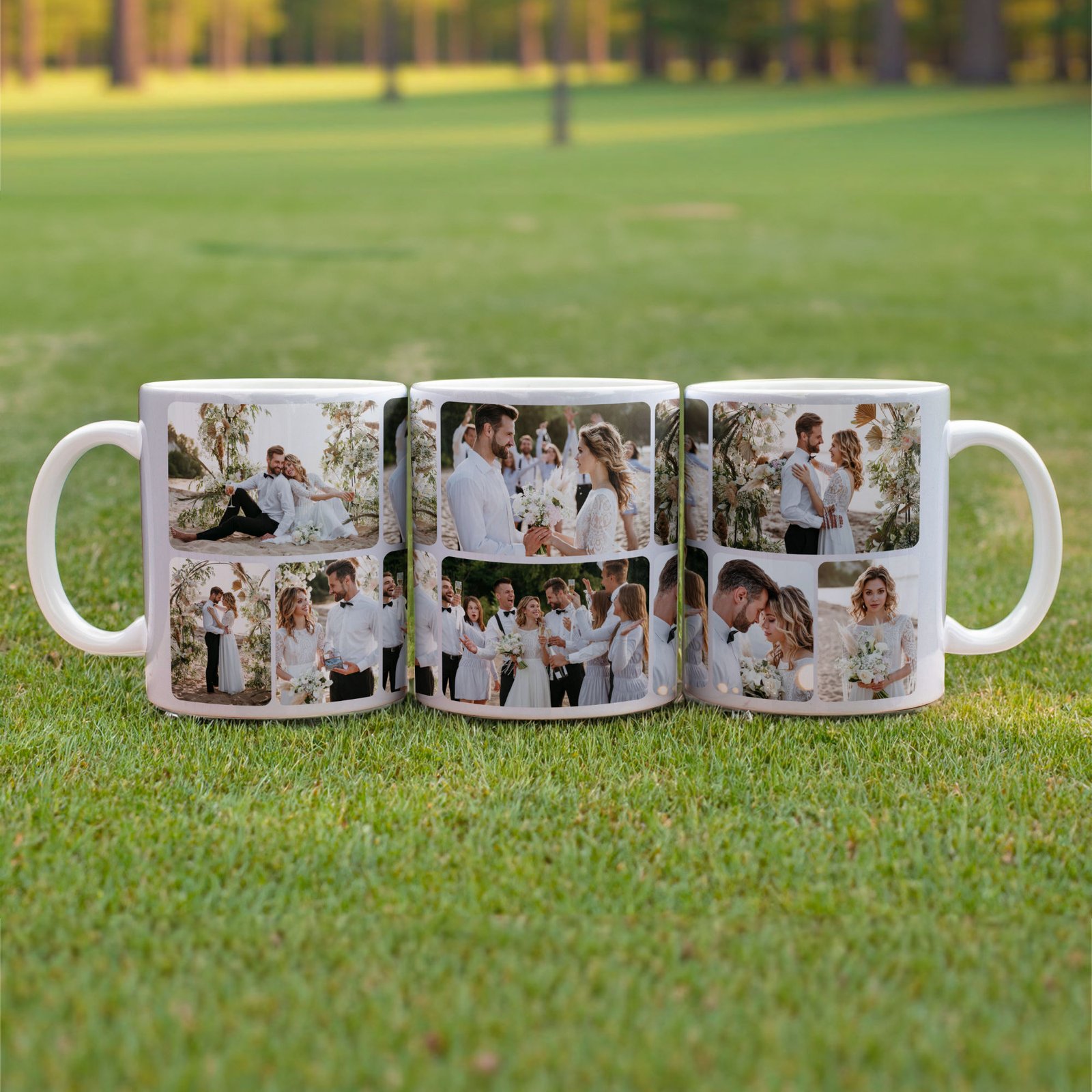 Personalised Photo Mug – Custom Collage Mug with Your Pictures 4 Wedding Photo Collage Mug